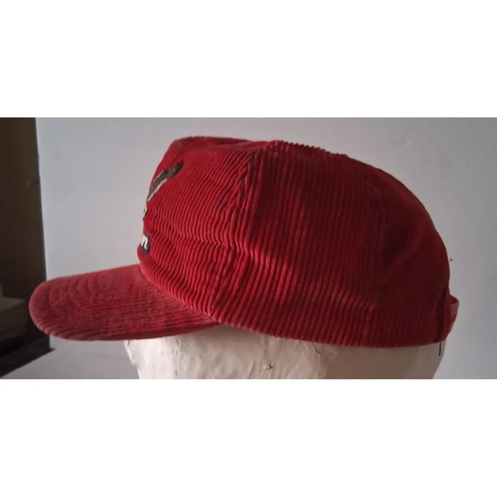 Vintage SNAP-ON Tools Snapback Hat RED Corduroy Eagle
